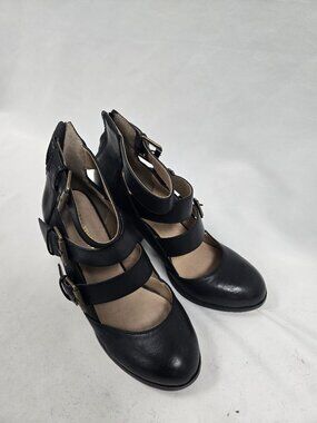 pre-owned  RESTRICTED Mary Janes chunky strappy pumps/heel closed toe